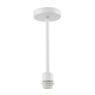 Happy Homewares Classic Matte Ceiling Fixture To Showcase Lamp Shades White/Light