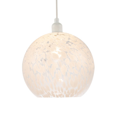 Happy Homewares Modern Opal White Snowflake 25Cm Glass Pendant Ceiling Lighting Shade from B&Q