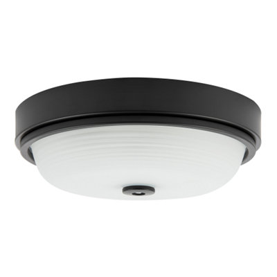 Happy Homewares Sensor Ip44 Bathroom Ceiling Light In Matte Black With Multi Functions from B&Q