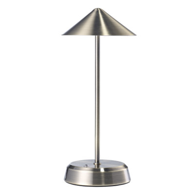 Happy Homewares Tall Sleek Antique Rechargeable Touch Dimmable Table Lamp With Metal Shade