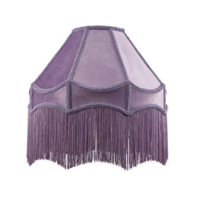 Happy Homewares Traditional Victorian Empire 40Cm Lamp Shade In Lilac With Tassels from B&Q