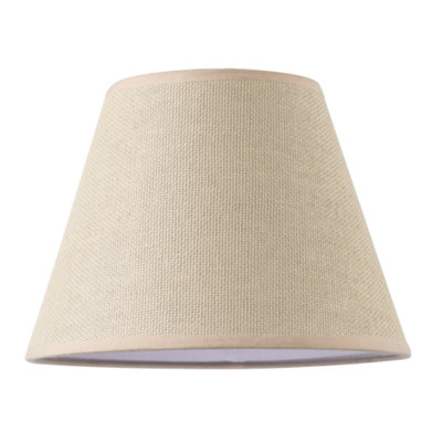 Happy Homewares Traditional Rattan Tweed Lamp Shade With Pale Pink Cotton Fabric Trims from B&Q