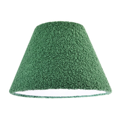 Happy Homewares Emerald Green Textured Velvet Wool Fabric Lamp Shade With White Inner from B&Q