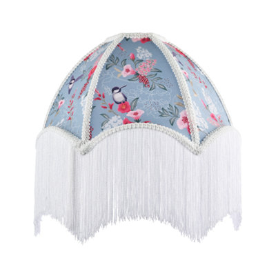 Happy Homewares 1920S Vintage Duck Egg Lamp Shade With Vibrant Flowers And Birds Decor from B&Q