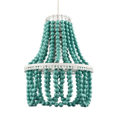 B&Q -  Shabby Chic Ornate Chandelier Pendant Shade With Round Duck Egg Pearls