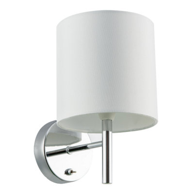 Happy Homewares Contemporary Bedside Wall Lamp In Chrome With Toggle Switch And Shade from B&Q