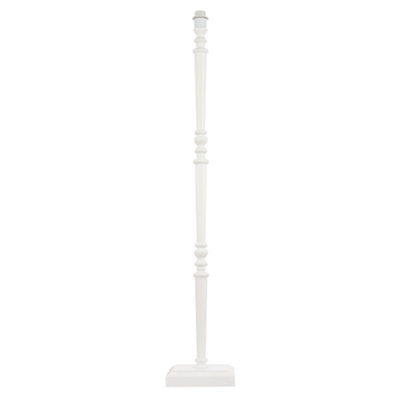 Rackhams White Chic Wood Standing Floor Lamp With Square Base And Foot Switch - Image 5