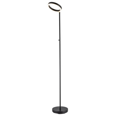 B&Q -  Modern Led Halo Ring Floor Lamp In Matte Black With Cct Dimmer Button
