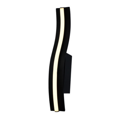 Happy Homewares Led Stick Style Modern Feature Wall Light Fitting In Matte Sand Black B&Q