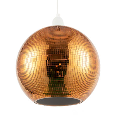 Rackhams Orange Shiny Disco Mosaic Ball In Vibrant Mirrored Tiled Retro Style - Image 3