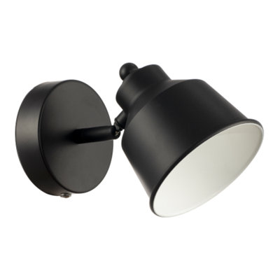 Happy Homewares Modern Matte Black Wireless Rechargeable Dimmable Spot Wall Light from B&Q