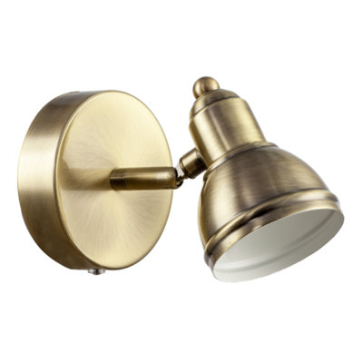 Happy Homewares Modern Rechargeable Dimmable Spot Wall Light Fitting In Antique Brass from B&Q