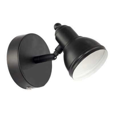B&Q -  Modern Rechargeable Dimmable Spot Wall Light Fitting In Matte Black