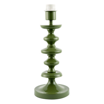 B&Q -  Modern Olive Green Gloss Table Lamp Base With Chic Round Step Design - Image 5