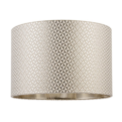 Happy Homewares Modern Light Shimmer Taupe Drum Shade With Inner Champagne Gold Lining from B&Q