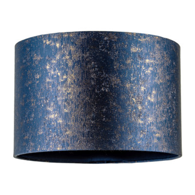 Happy Homewares Midnight Blue Jacquard Fabric Lamp Shade With Gold Foil Fleck Accents from B&Q