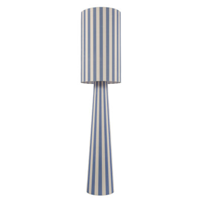 B&Q -  Amparo Blue And Oatmeal Linen Floor Lamp With Fabric Shade And Base