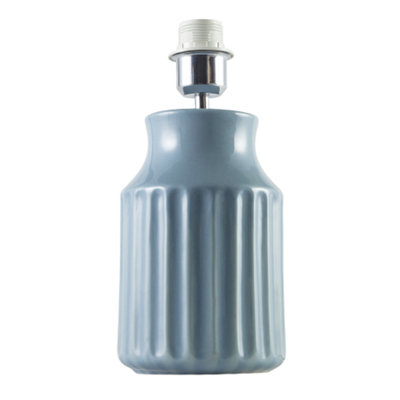 Happy Homewares Elegant Ceramic Table Lamp Base With Soft Duck Egg Blue Glazed Finish from B&Q