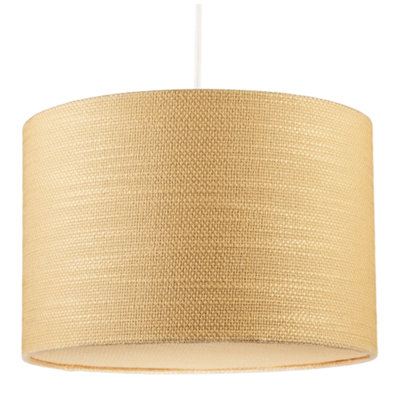 Happy Homewares Sunlight Yellow Textured Linen Pendant Lighting Shade With Diffuser