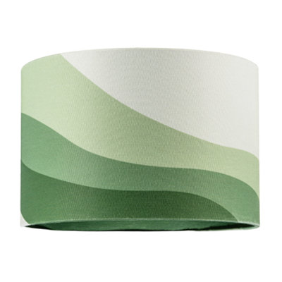 Happy Homewares Forest Green Linen Fabric Lamp Shade With Inner And Outer Wavy Design from B&Q