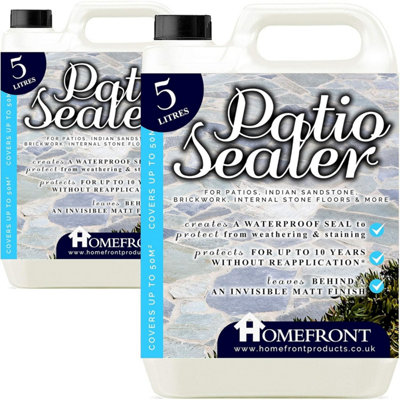 Homefront Patio Sealer Patio Sealant For Indian Sandstone Concrete Paths Patios Slate Brick 10L from B&Q