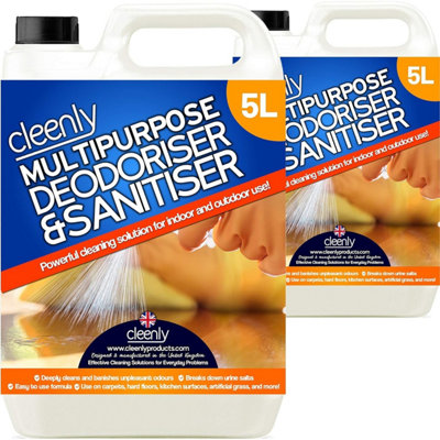 Cleenly Multipurpose Sanitiser And Deodoriser Removes Dirt Germs Stains & Odours Breaks Down Urine Salts 10L from B&Q
