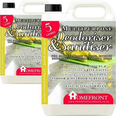 Homefront Multipurpose Deodoriser & Sanitiser Removes Germs & Odours On Carpets Hard Floors Artificial Grass & More 10L from B&Q