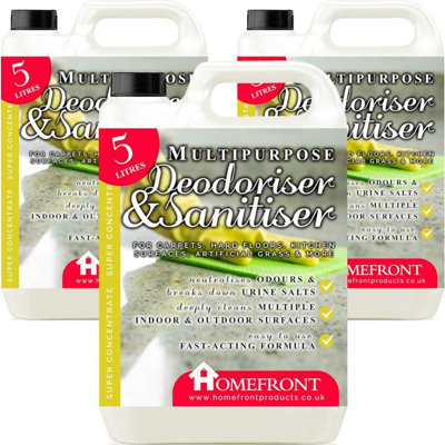 Homefront Multipurpose Deodoriser & Sanitiser Removes Germs & Odours On Carpets Hard Floors Artificial Grass & More 15L from B&Q