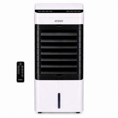 Mylek Air Cooler Portable Evaporative Fan 75W Large 6L Water Tank Oscillating Humidifier Cooling Remote Control Bedrooms Home from B&Q