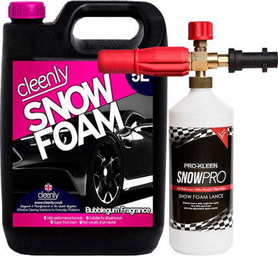 Cleenly Bubblegum Snow Foam 5L With Karcher Compatible Snow Foam Lance from B&Q