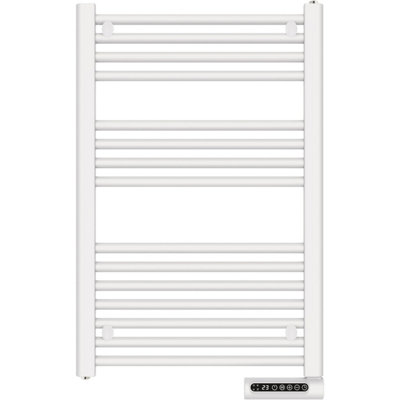 Mylek Towel Rail Bathroom Heater 500W Vertical Fluid Radiator White Electric 24/7 Timer Eco Low Energy from B&Q