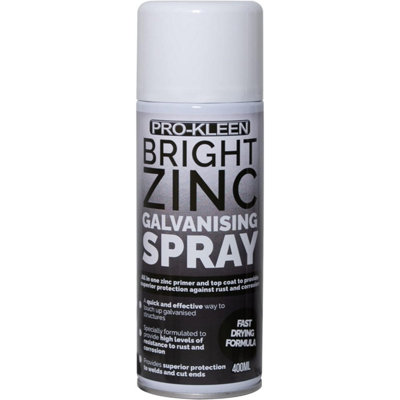Pro-Kleen Bright Zinc Galvanising Paint All-In-One Primer & Topcoat400Ml from B&Q