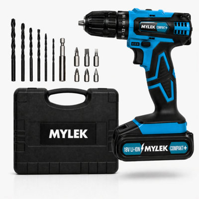 B&Q -  18V Cordless Li-Ion Drill With Accessory Kit And Carry Case