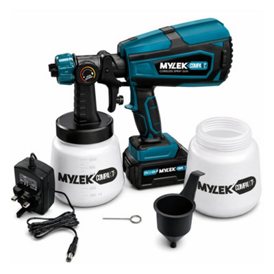 Mylek Cordless Paint Sprayer Li-Ion 20V Indoor & Outdoor from B&Q