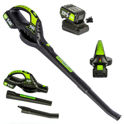 Mylek Garden Cordless Leaf Blower 20V Li-Ion With 4000Mah Battery & Fast Charger Two Speed Battery Indicator Led