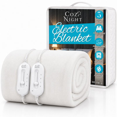 Cozy Nights Cozy Night Electric Blanket Double Size Heated With 3 Heat Settings - Machine Washable With Overheat Protection