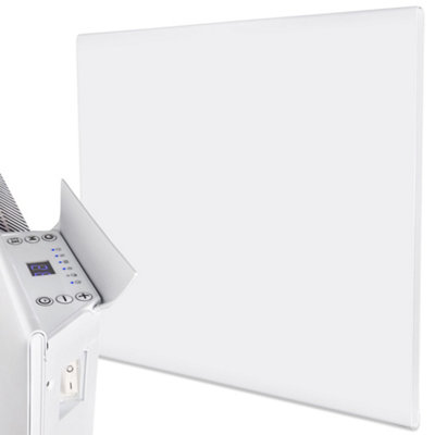 Mylek Wall Mounted Slimline White Panel Heater 1000W Daily And Weekly TimerDigital Thermostat from B&Q