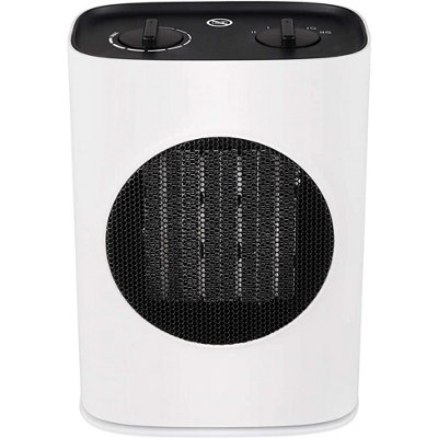 Mylek Fan Heater Ceramic Ptc 1.5Kw 2 Heat Settings Tip Over Protection Adjustable Thermostat from B&Q