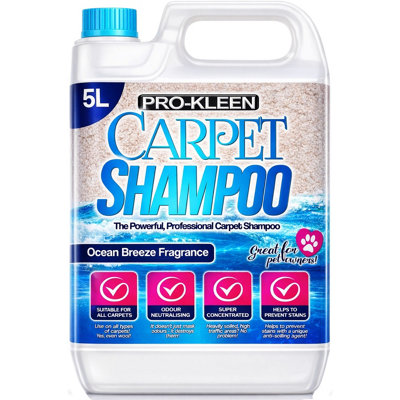 Pro-Kleen Professional Carpet & Upholstery Shampoo Ocean Fresh Fragrance 5L High Concentrate Cleaning Solution from B&Q