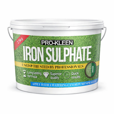 Pro-Kleen Iron Sulphate 2.5Kg Premium Ferrous Pure Lawn Tonic- Lawn Conditioner And Turf Hardener. Damp Grade from B&Q