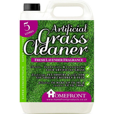 Homefront Artificial Grass CleanerCleans And Sanitises Artificial Grass To Remove GermsStainsOdours& Urine Lavender 5L from B&Q