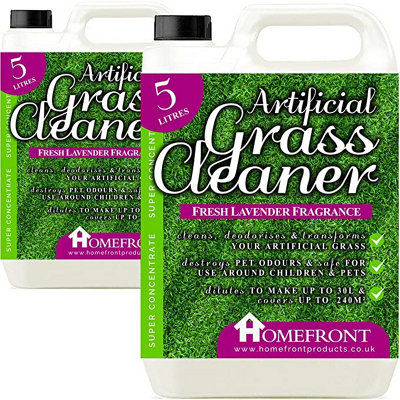 Homefront Artificial Grass CleanerCleans And Sanitises Artificial Grass To Remove GermsStainsOdours& Urine Lavender 10L from B&Q