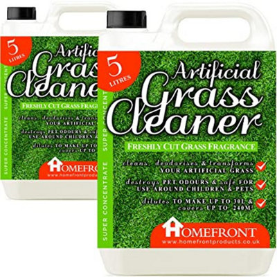 Homefront Artificial Grass Cleaner Cleans And Sanitises Artificial Grass To Remove GermsStainsOdours& Urine. Cut Grass 10L from B&Q