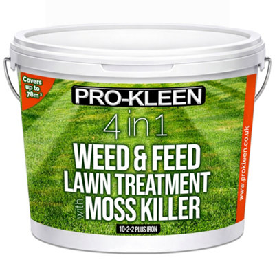 B&Q -  4 In 1 Weed And Feed Lawn Treatment With Moss KillerGreens GrassKills Weeds & Moss & Fertilises Grass 2.5Kg