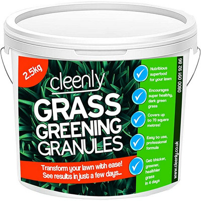 Cleenly Grass Greening Granules Lawn FertiliserSuperfood To Make Grass GreenerStronger & Healthier 2.5Kg from B&Q