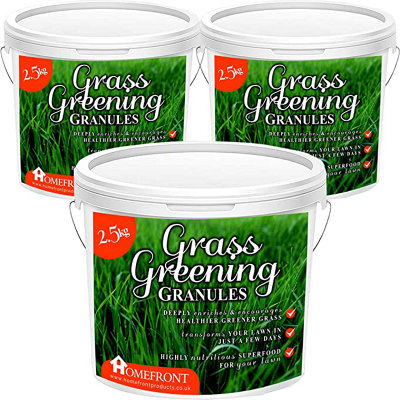 Homefront Grass Greening Granules Lawn FertiliserStrengthensGreens And Creates Healthier Grass 7.5Kg from B&Q