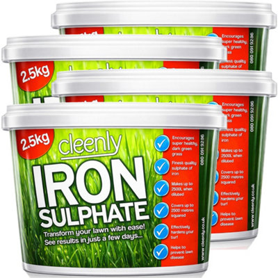 Cleenly Iron Sulphate For Lawns 10Kg Pure Lawn Tonic Ferrous Sulphate Of Iron Lawn Greener And Turf Hardener from B&Q