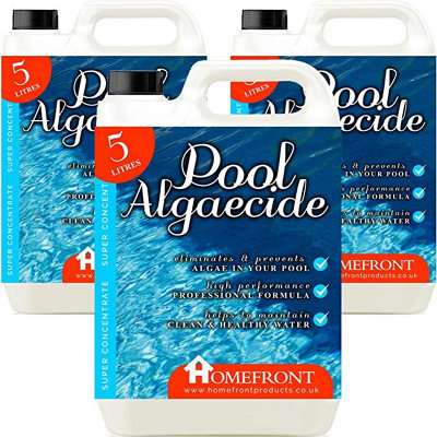 Homefront Pool AlgaecideRemoves Algae From PoolsHot Tubs And SpasPrevents Regrowth For Hygienic And Cleaner Water 15L from B&Q