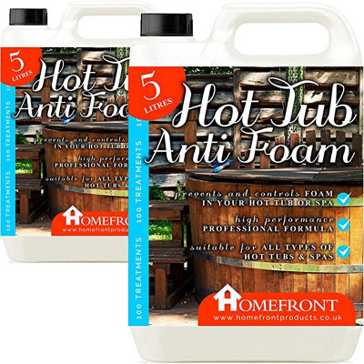 Homefront Anti FoamRemoves Surface Foam From Hot TubSpa And Whirlpool WaterSuitable For All Hot Tubs 10L from B&Q