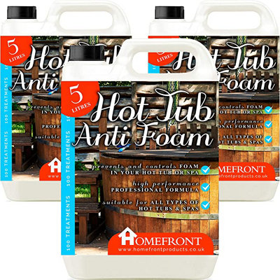 Homefront Anti FoamRemoves Surface Foam From Hot TubSpa And Whirlpool WaterSuitable For All Hot Tubs 15L from B&Q